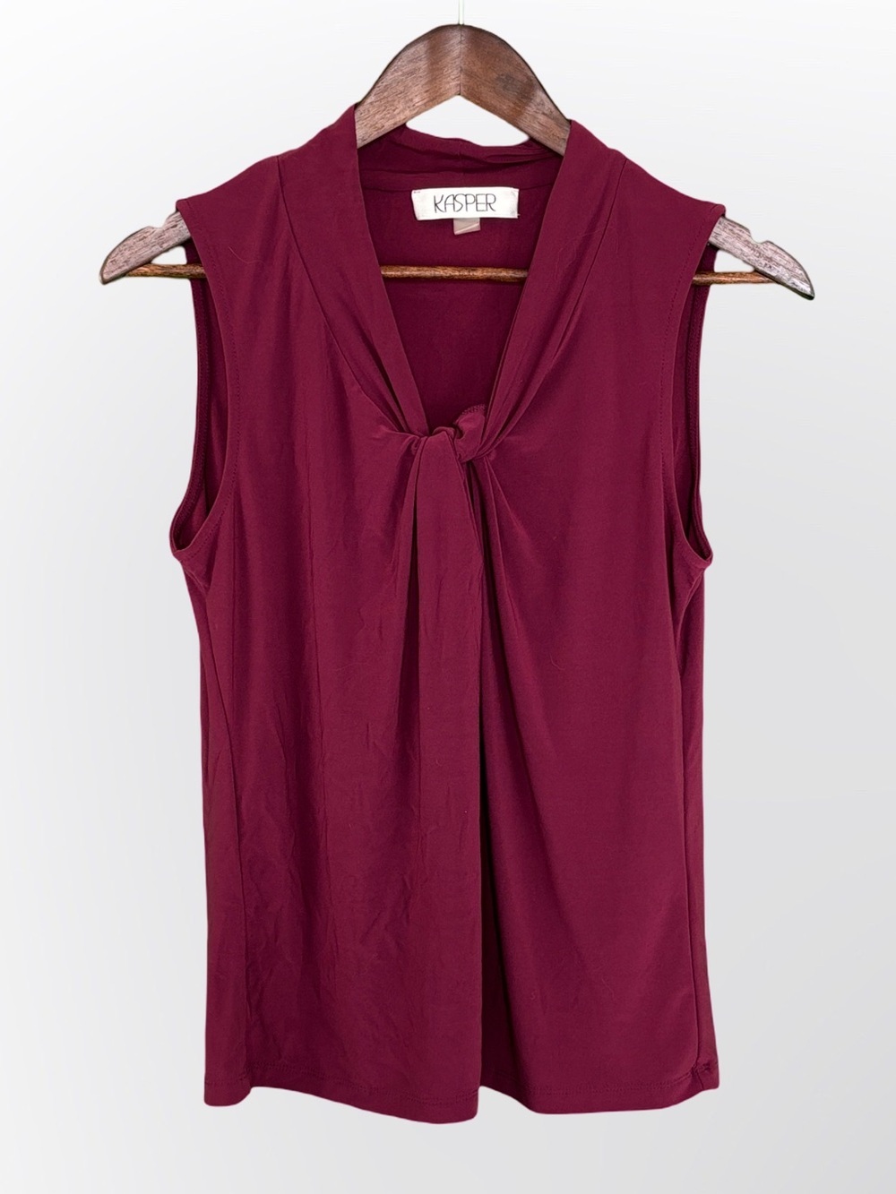 Kasper Women's Sleeveless Knot-Neck Camisole - Maroon
